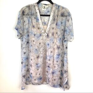 Anthropologie One September Anthro Lyla Floral Blouse Tank Sz S